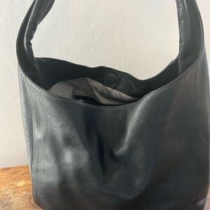 Black Leather Hobo Bag